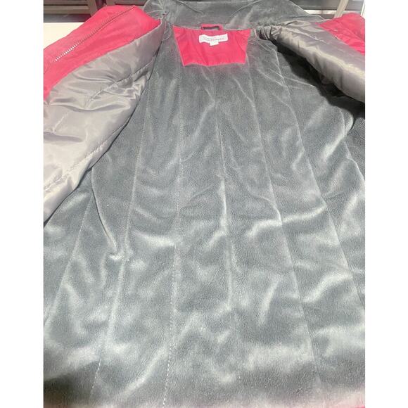 Port Authority Zip Up Hooded Jacket Women's Large Cranberry Red Lined - Picture 4 of 8